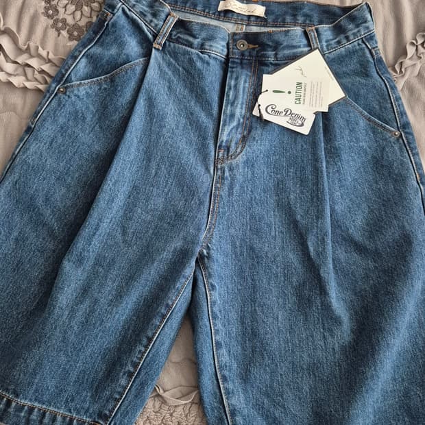 비슬로우 콘밀 원턱 데님 쇼츠 30