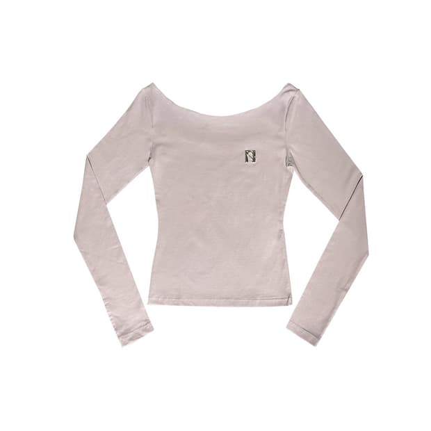 뉴얼린 엠블런 보트넥 탑 베이비핑크