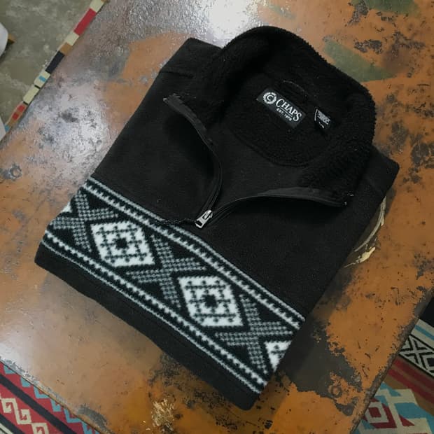 폴로랄프로렌 챕스 블랙 노르딕 패턴 플리스 반집업 풀오버 자켓 남성110