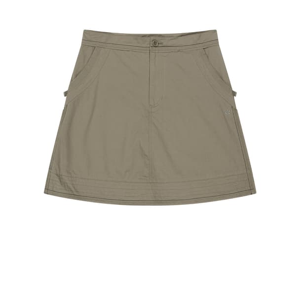 Coyseio RAW EDGE COTTON SKIRT ASH BROWN