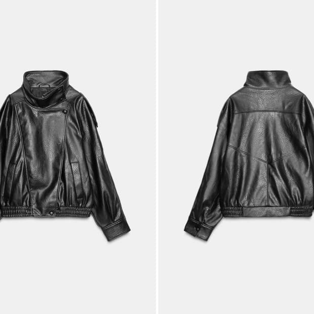 자라 페이크 레더 점퍼