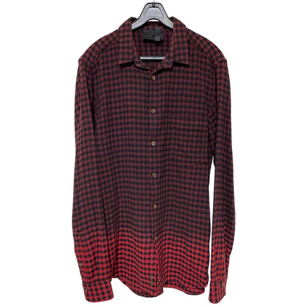 디젤 블랙 골드 라벨 그라데이션 체크 셔츠