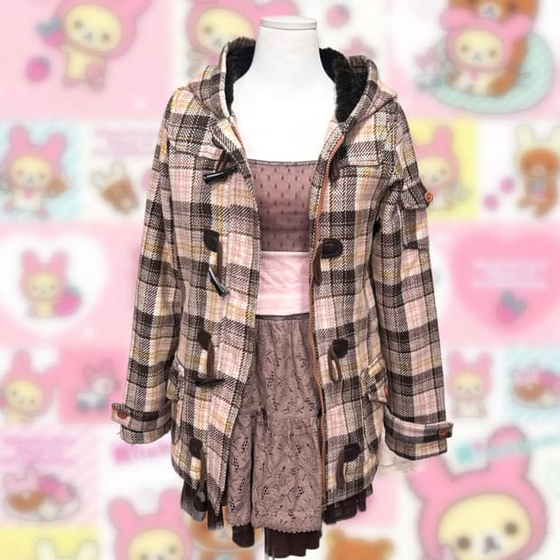 라떼갸루 떡볶이 코트 핑크바나나초코