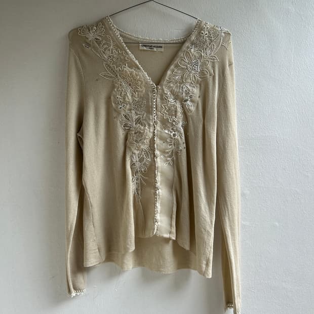 자수 비즈 가디건 