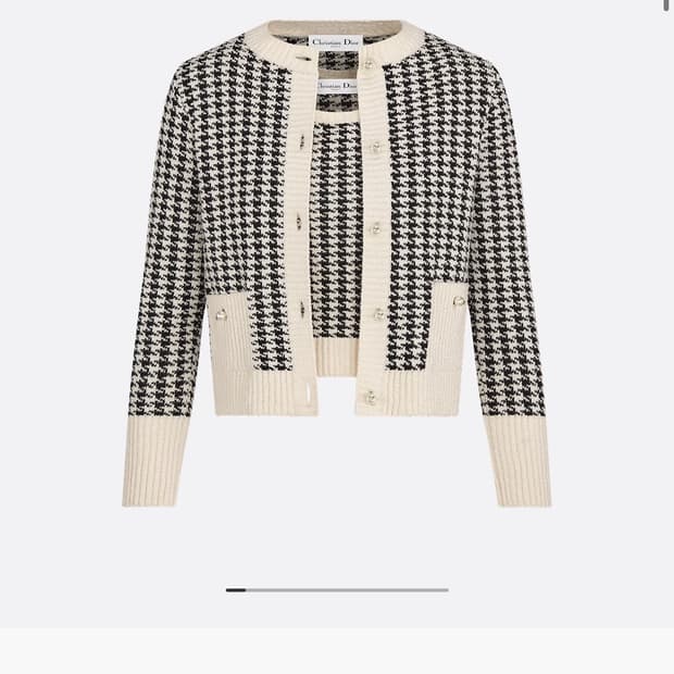 디올 하운즈투스 니트 가디건 세트