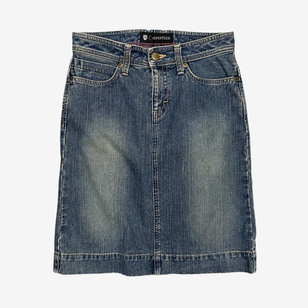vintage fade denim skirt