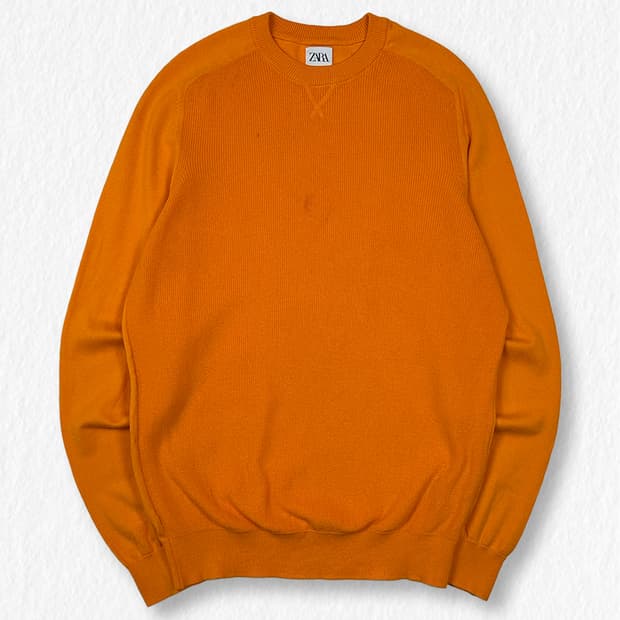 자라 얇은 니트 오렌지