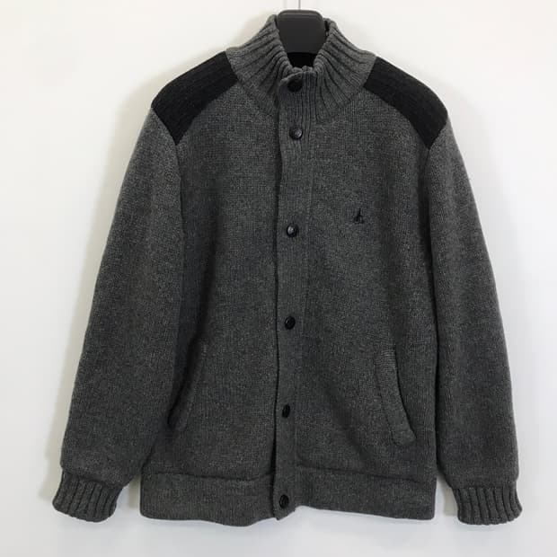 빈폴 헤비울 그레이 니트집업점퍼 [100사이즈]