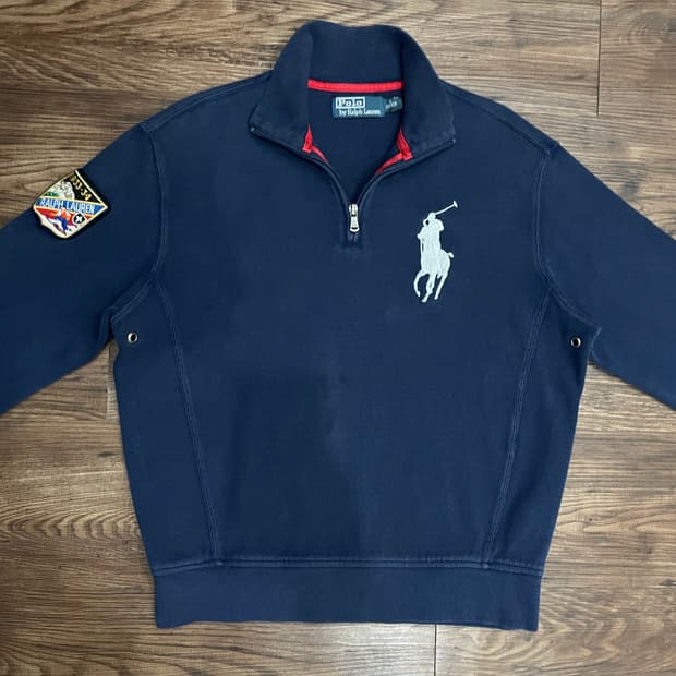 폴로 랄프로렌 빅포니 하프집업 니트 네이비