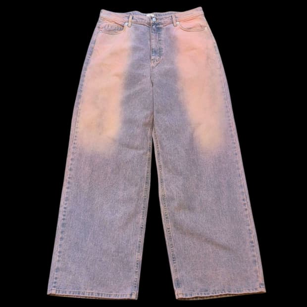 33인치 피그먼트워싱 새미와이드핏 데님팬츠 