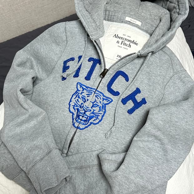 아베크롬비 후드 집업 그레이 빈티지 라지