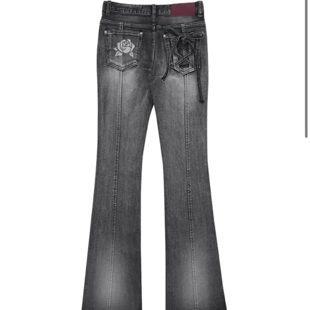 달링유어배드 로즈 부츠컷 바지 블랙 데님 M