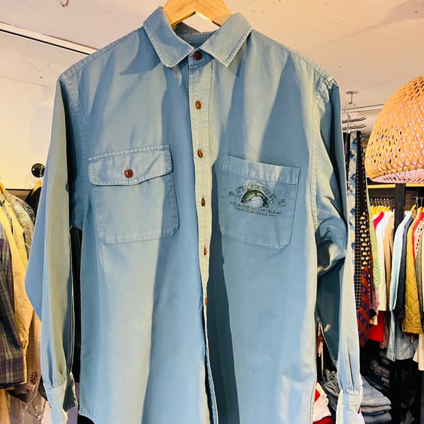 폴로 컨트리 플라이 피싱 자수 셔츠(일본제)