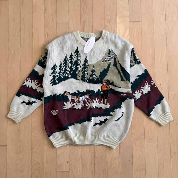 [미착용] 귀여운 빈티지 자수 니트 - 정가 35,000원