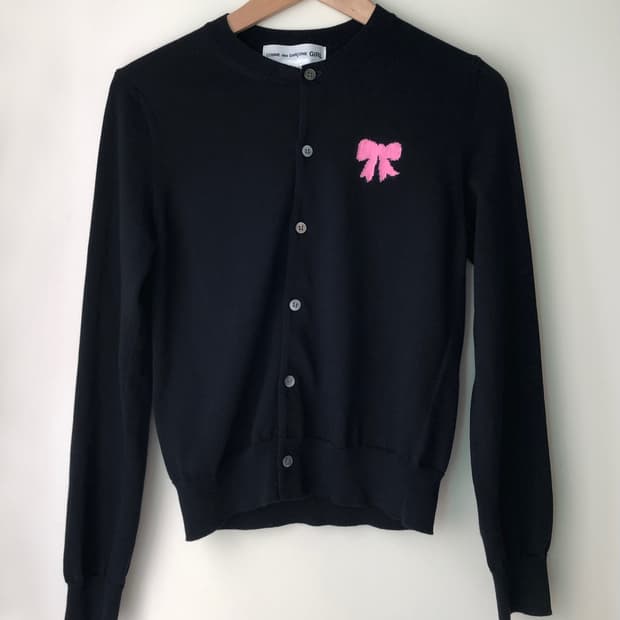 꼼데가르송 걸 리본 가디건 