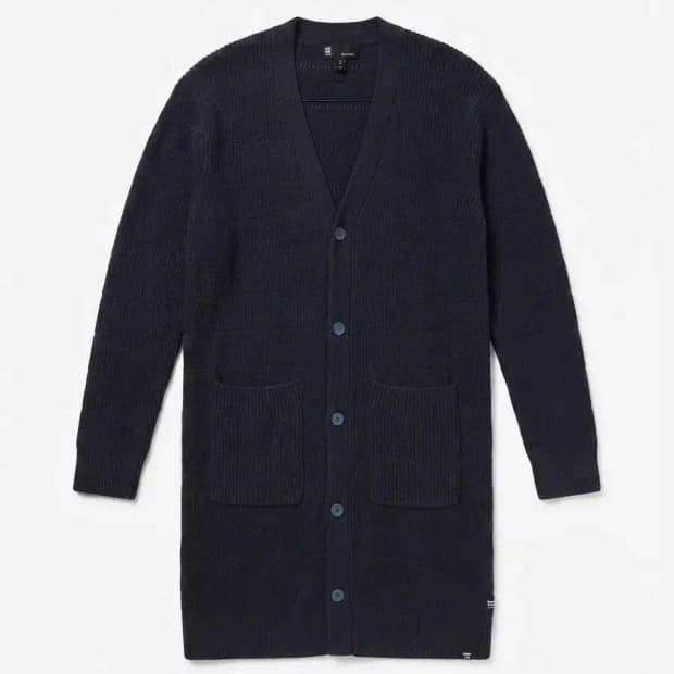 G-STAR RAW 네이비 롱 가디건 S