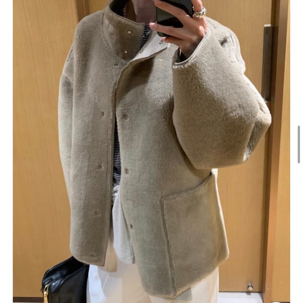 시유쑨 포그 시어링 코트 브라운