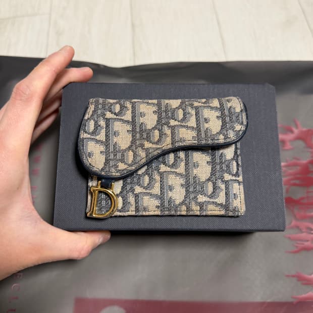 디올 오블리크 새들 카드지갑 정품