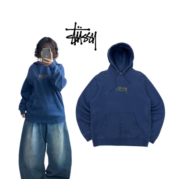 스투시 아치로고 디자인 스웻 후드티 