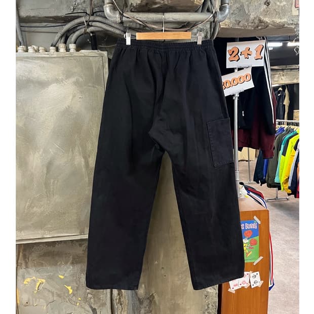 이지갭 사틴 카고 밴딩 팬츠 블랙 L #csz3637