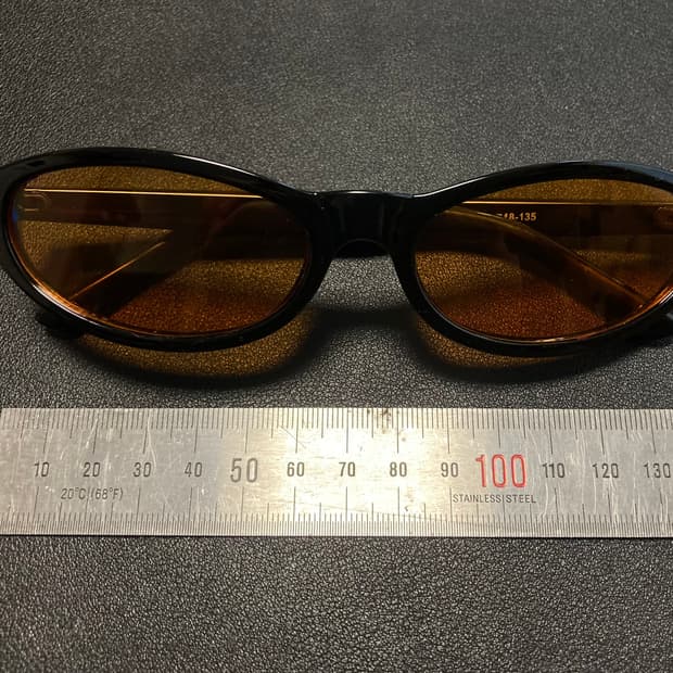 빈티지 오발 선글라스 블랙/오렌지