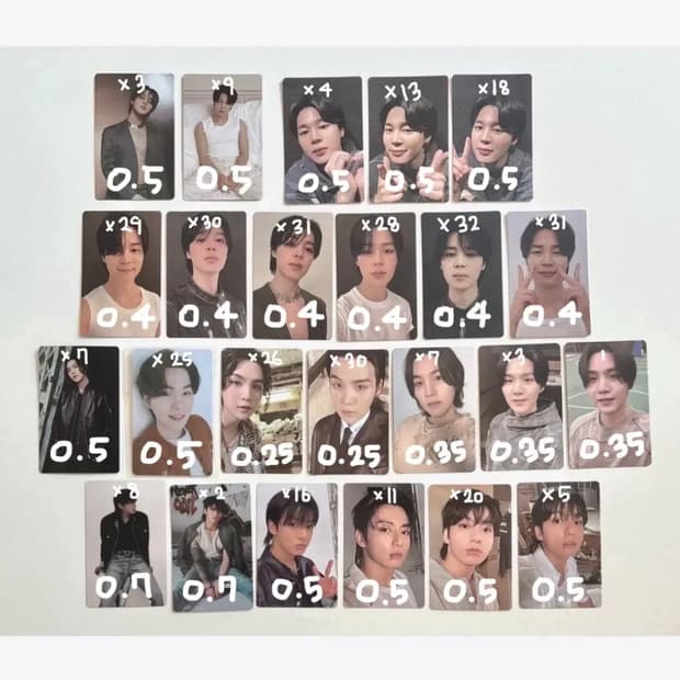 방탄 페이스 디데이 골든 앨범 포카 bts jimin jk pc