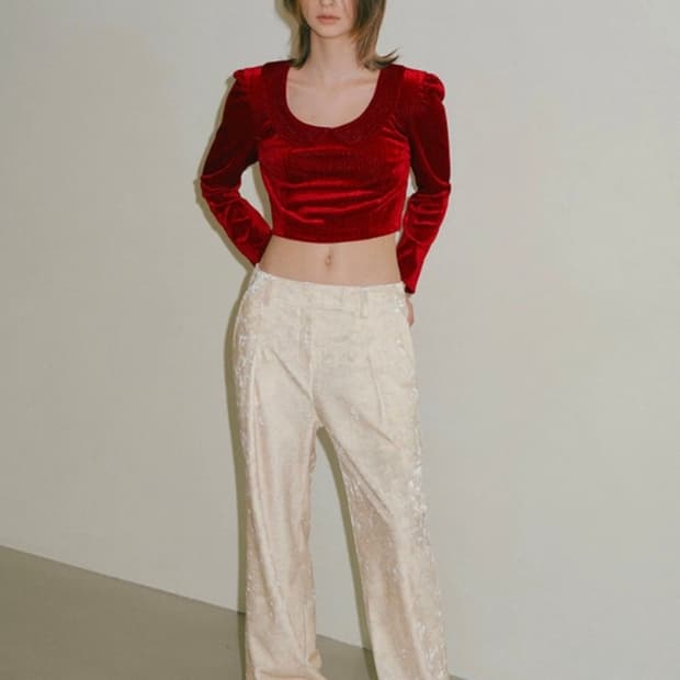 오버듀플레어 벨벳 바지 1사이즈