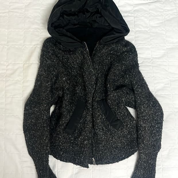 빈티지 뽀글이 니트 집업