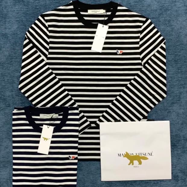 [오늘만이가격] 정품 메종키츠네 스트라이프 롱슬리브
