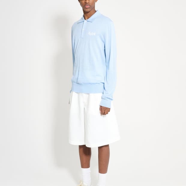 꼼 데 가르송 셔츠 SS24 화이트 플리티드 쇼츠