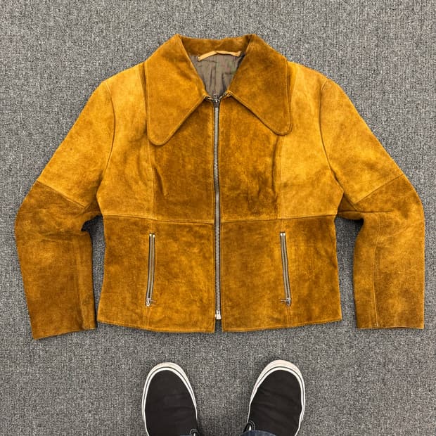 Vintage 여성 염소가죽 스웨이드 자켓