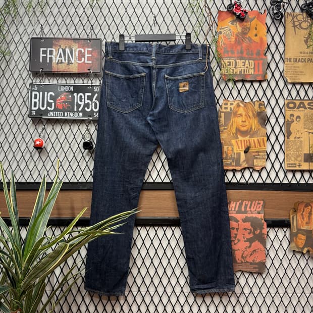 00s 칼하트 윕 클론다이크 데님 팬츠 스트레이트 핏 진청