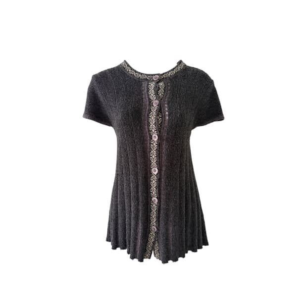 knit button cardigan top