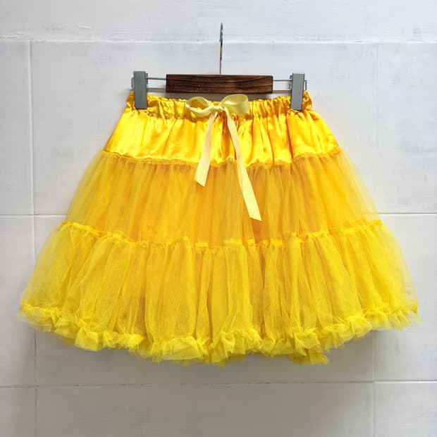 옐로우 쉬폰 캉캉 레이스 튜튜 JPN