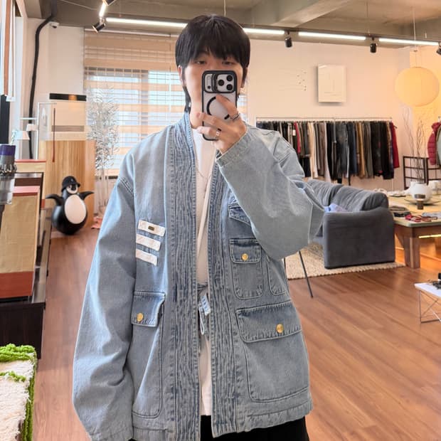 키스 19SS 데님 하오리 자켓  KITH