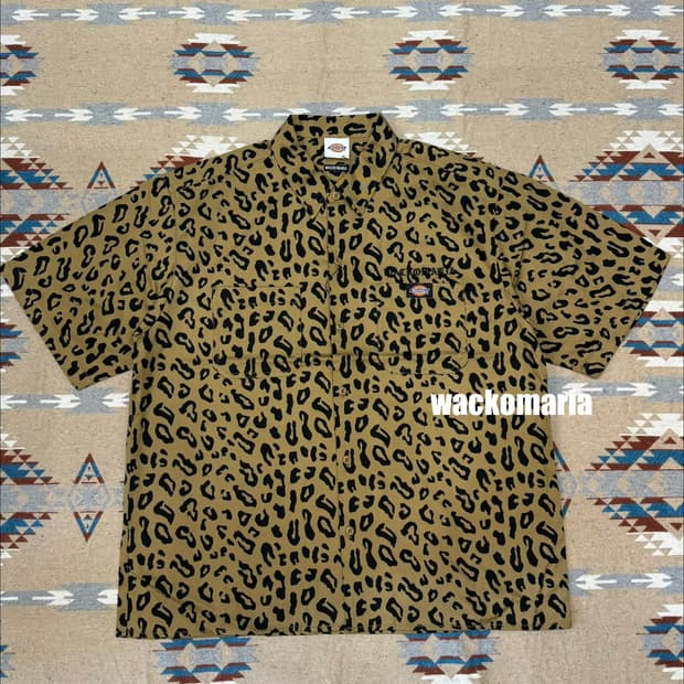 [M][100] 와코마리아 x 디키즈 워크 셔츠 레오파드 (Type-2)