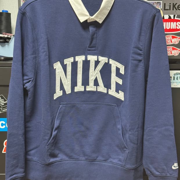 [XL] 주우재 착용 나이키 클럽 HBR 폴로 플리스 네이비 럭비티