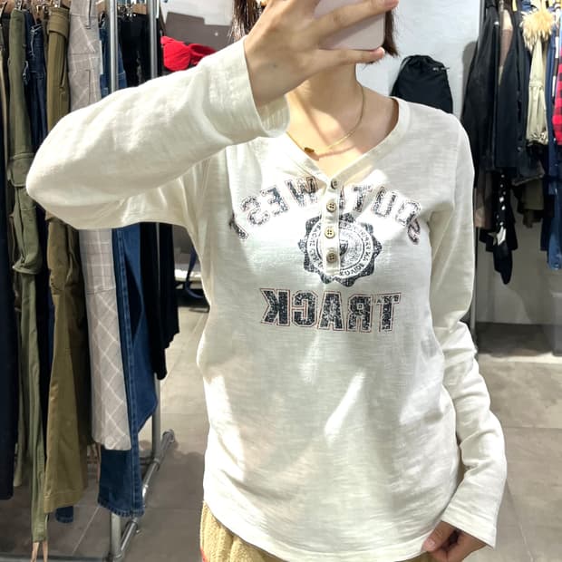 일본 빈티지 웨스턴 무드 프린팅 롱슬리브