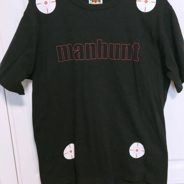 19SS Bape Manhunt Target Tee 베이프 맨헌트 블랙