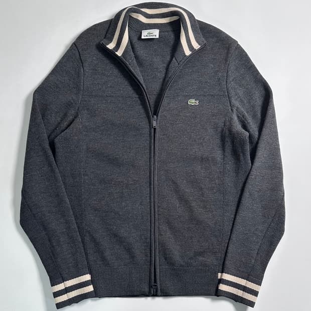 라코스테 그레이 울 니트 집업