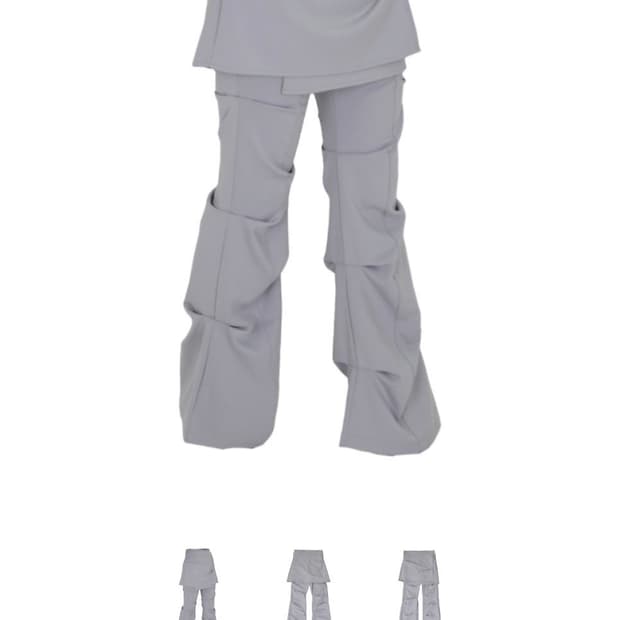 (새제품) 오호스 ojos 랩 오버 턱 팬츠 스커트 그레이 2