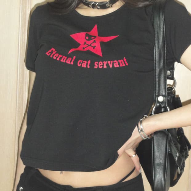 Eternal cat servant T-shirt_Black