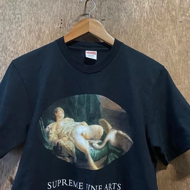 S슈프림 블랙 18SS Fine arts T-shirt