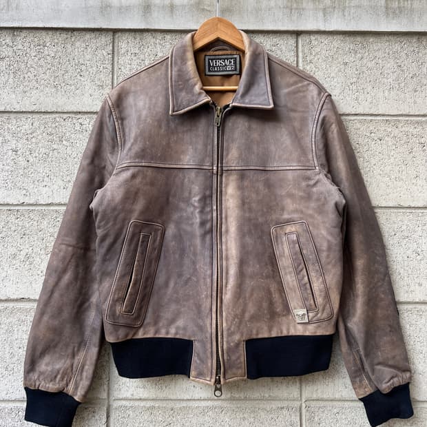 1990s VERSACE CLASSIC V2 90s베르사체 가죽봄버자켓