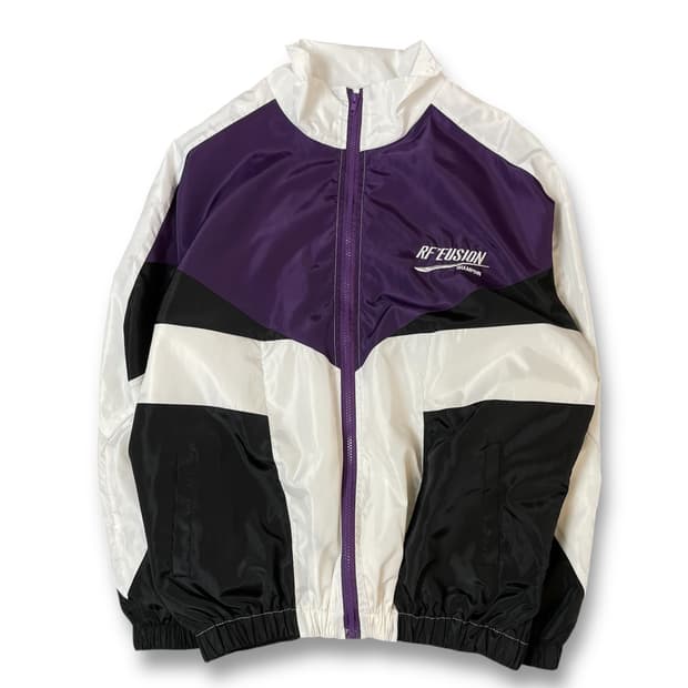 빈티지 퍼플 화이트 나일론 바람막이 자켓