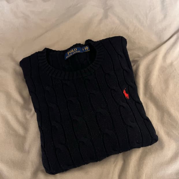 폴로 랄프로렌 케이블 꽈배기 니트 네이비 S