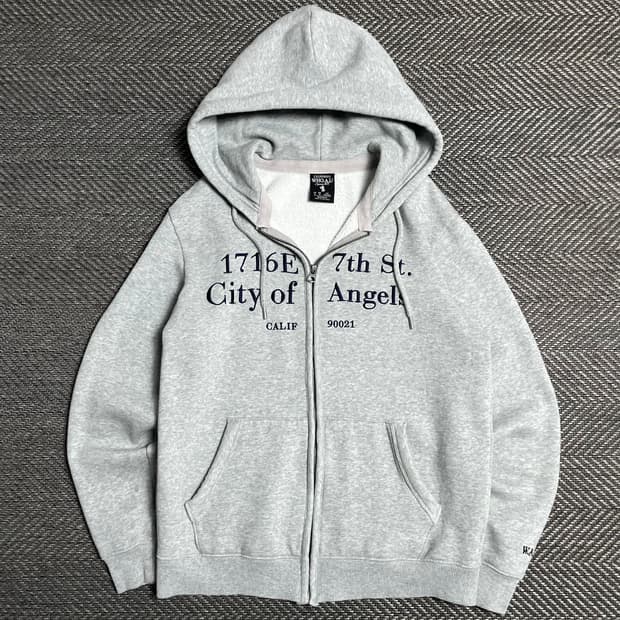 후아유 레터링 오버핏 그레이 후드집업o 5142