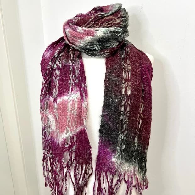 일본빈티지 모리걸 뜨개 패턴 머플러