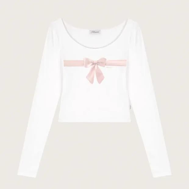 클리시어 기프트 인 리본탑 티셔츠 긴팔티셔츠