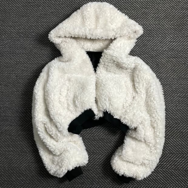 빈티지 우먼스 리버시블 크롭 후드 퍼 항공 점퍼 o 4310